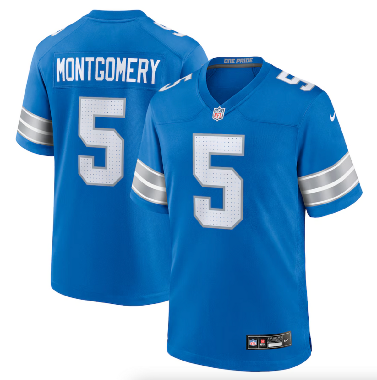 Men's Detroit Lions David Montgomery Nike Blue Game Jersey