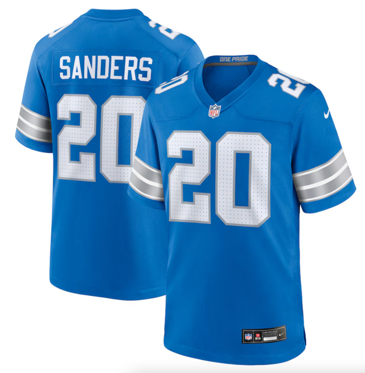 Men's Detroit Lions Barry Sanders Nike Blue Retired Player Game Jersey