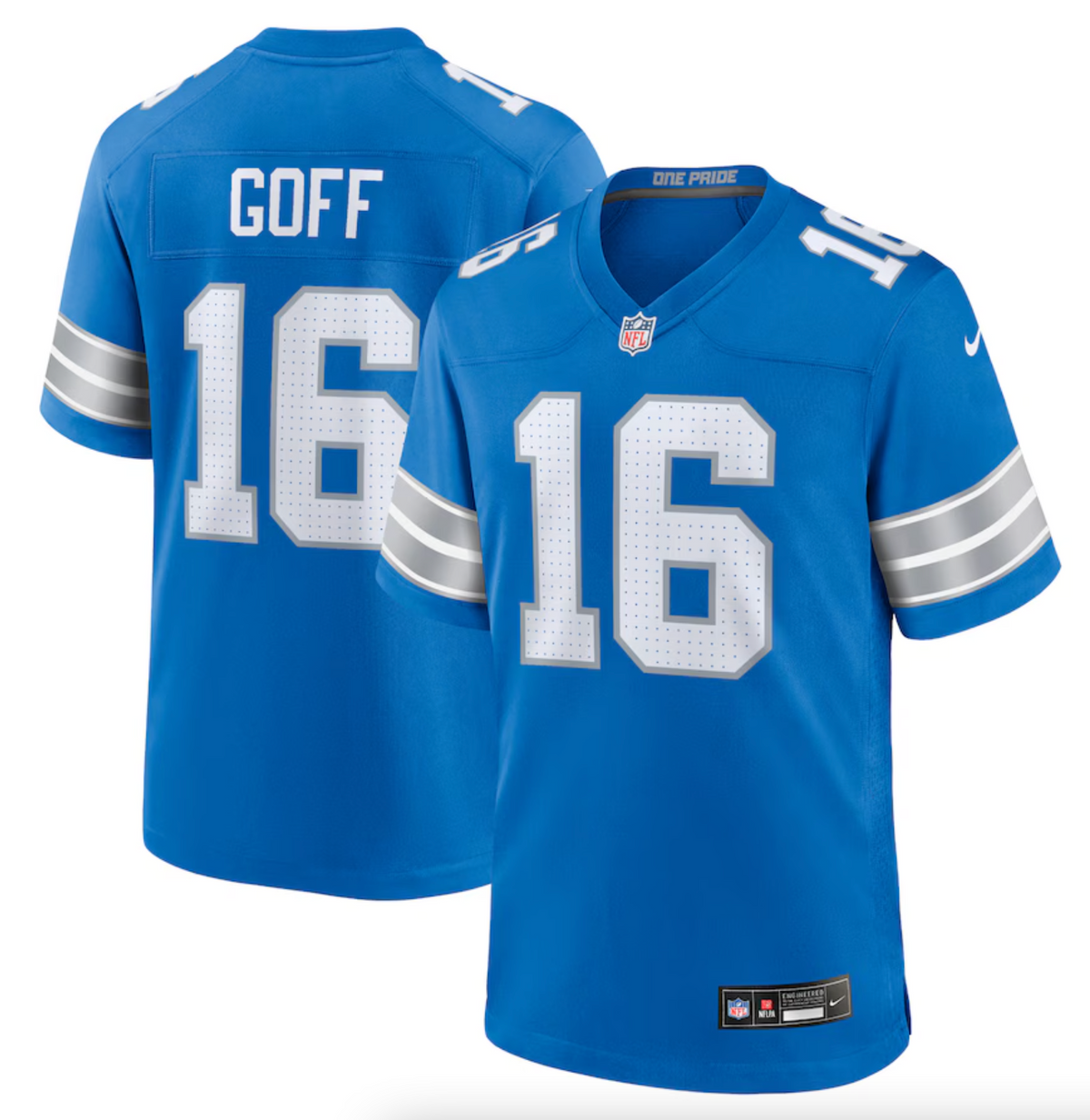 Men's Detroit Lions Jared Goff Nike Blue Game Jersey