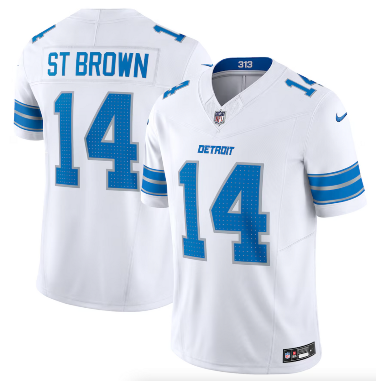 Men's Detroit Lions Amon-Ra St. Brown Nike White Vapor F.U.S.E. Limited Jersey