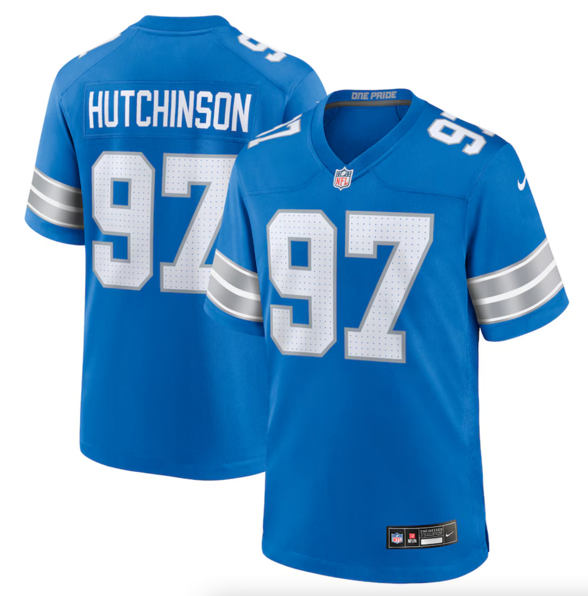 Men's Detroit Lions Aidan Hutchinson Nike Blue Game Jersey