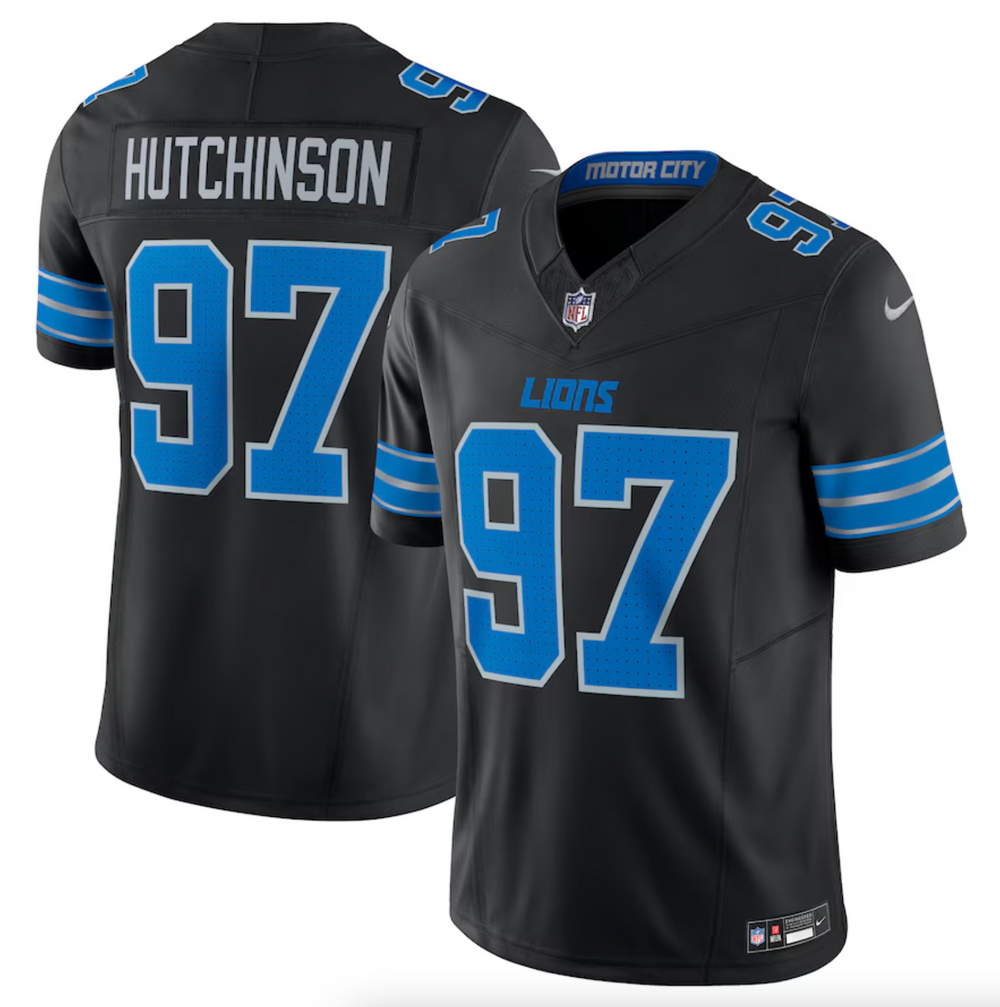 Men's Detroit Lions Aidan Hutchinson Nike Black 2nd Alternate Vapor F.U.S.E. Limited Jersey