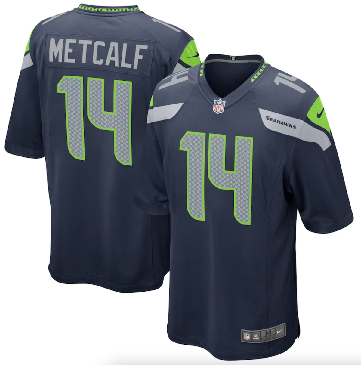 Men's Seattle Seahawks DK Metcalf Nike College Navy Game Jersey