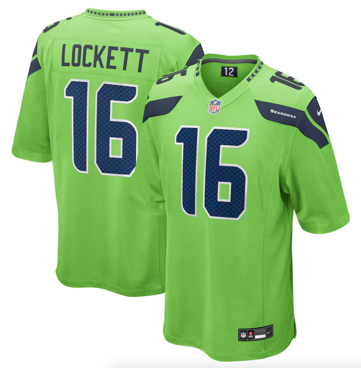 Men's Seattle Seahawks Tyler Lockett Nike Neon Green Game Jersey