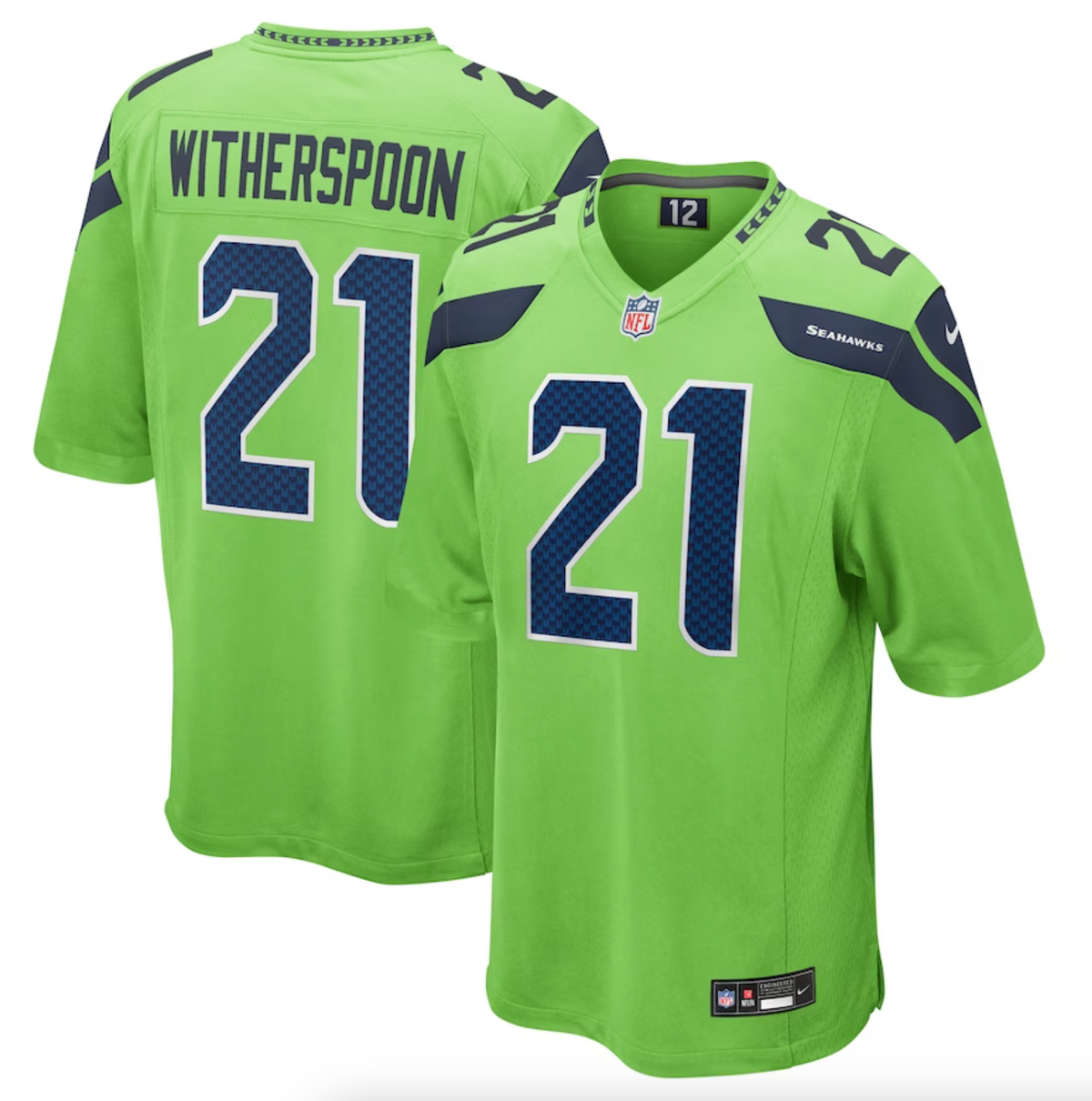 Men's Seattle Seahawks Devon Witherspoon Nike Neon Green Game Jersey