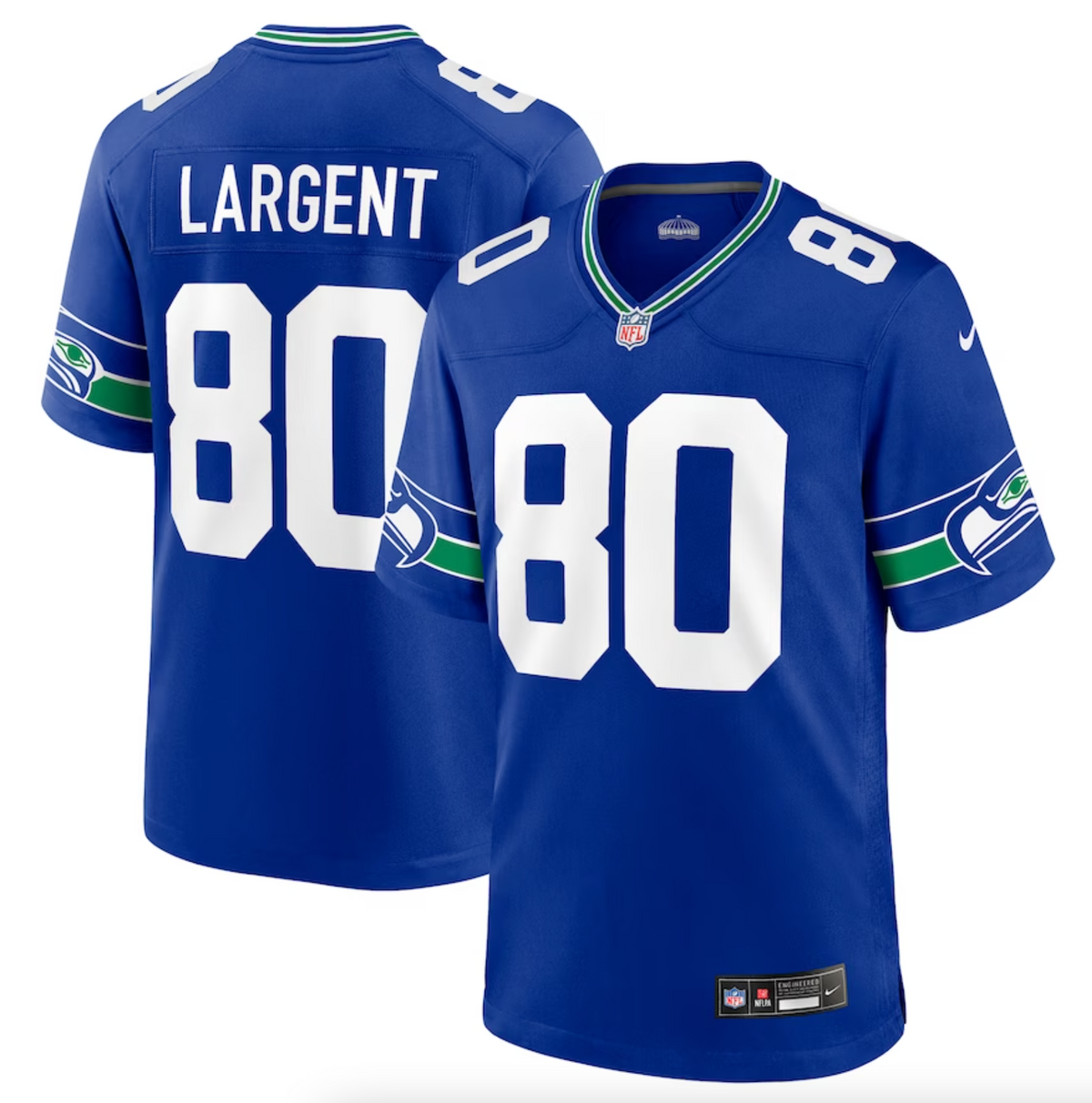 Men's Seattle Seahawks Steve Largent Nike Royal Throwback Retired Player Game Jersey