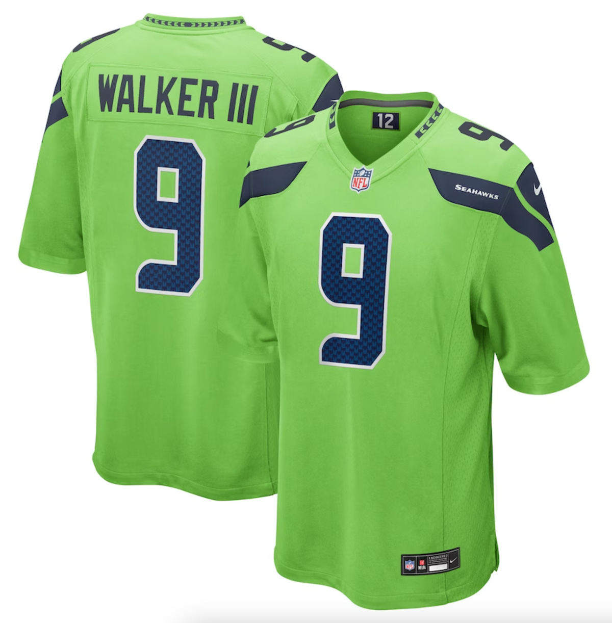 Men's Seattle Seahawks Kenneth Walker III Nike Neon Green Game Jersey