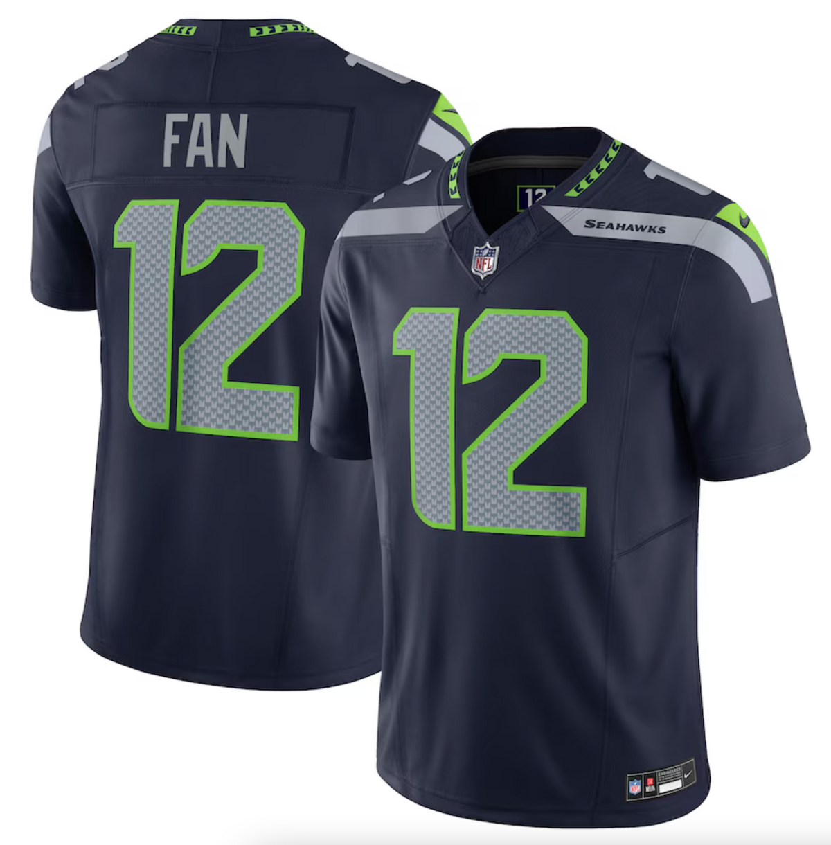 Men's Seattle Seahawks 12s Nike Navy Vapor F.U.S.E. Limited Jersey