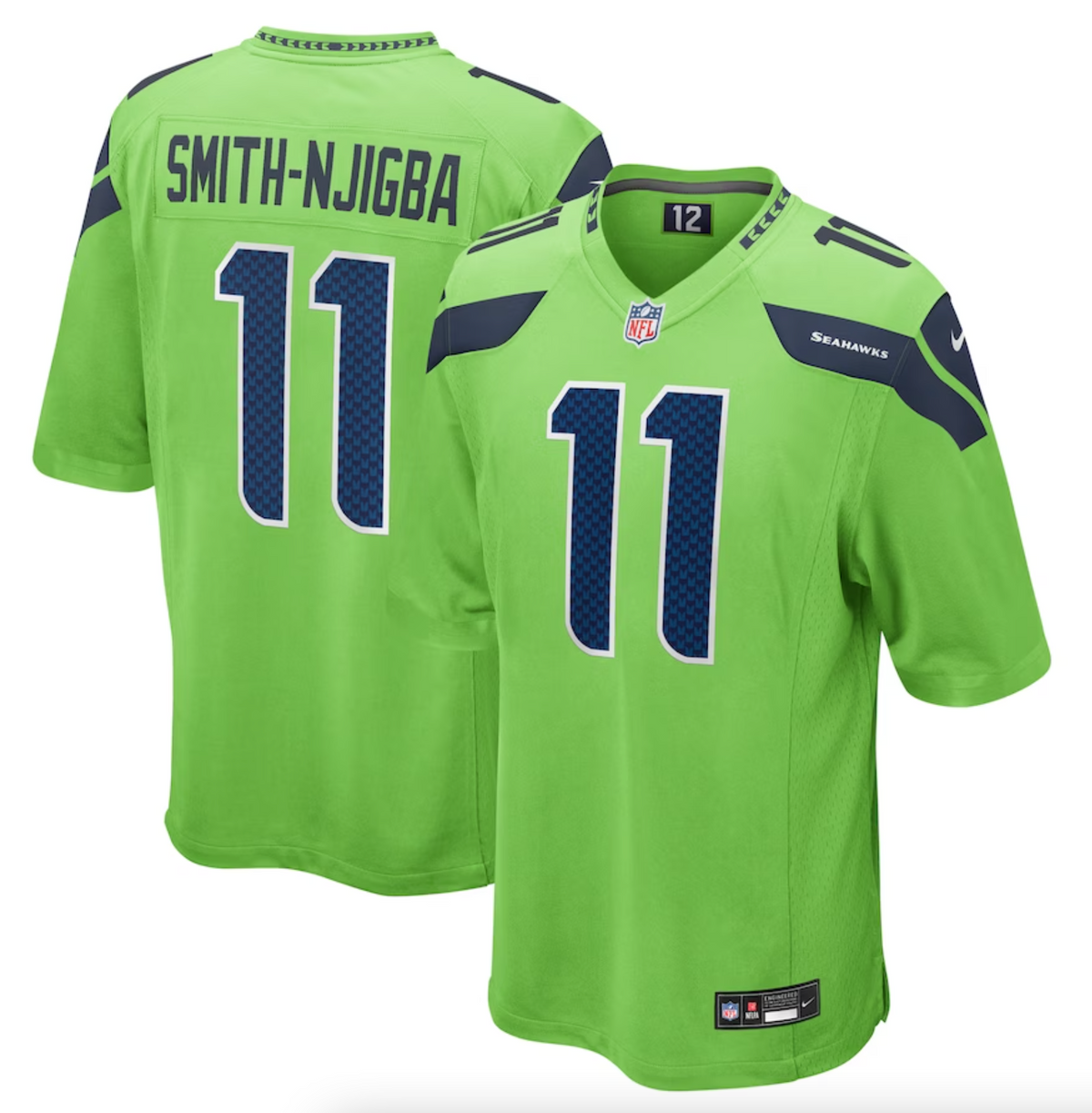 Men's Seattle Seahawks Jaxon Smith-Njigba Nike Neon Green Game Jersey