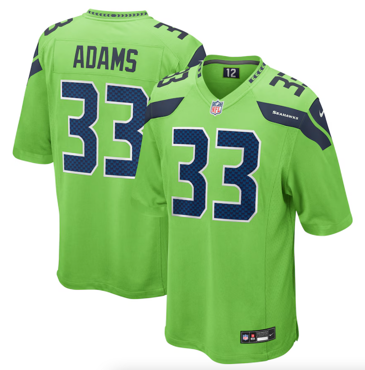 Men's Seattle Seahawks Jamal Adams Nike Neon Green Game Jersey