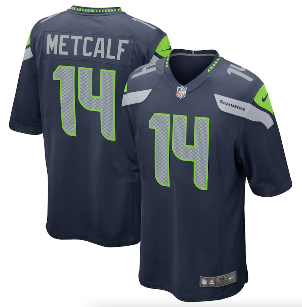 Men's Seattle Seahawks DK Metcalf Nike College Navy Game Team Jersey