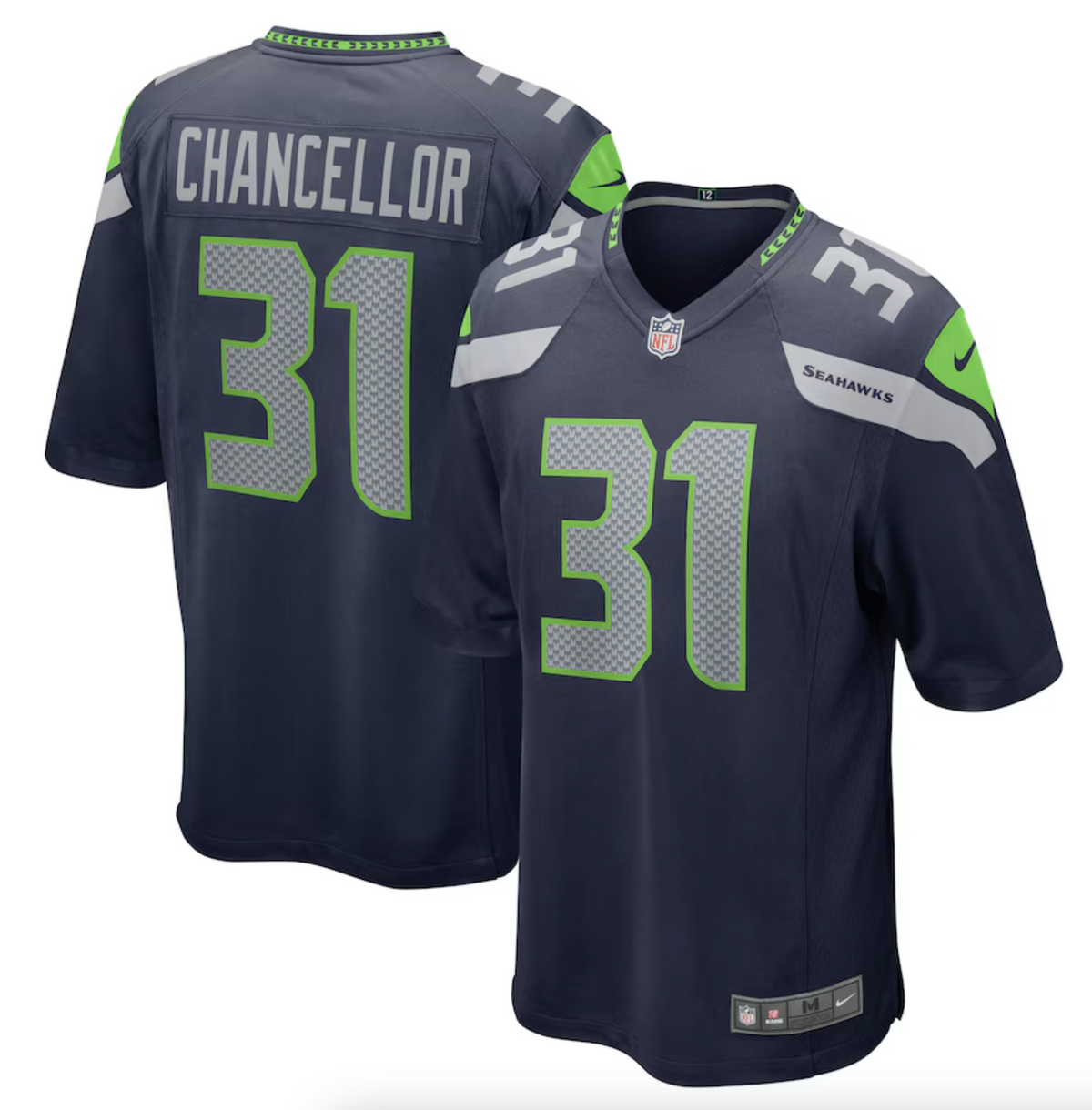 Men's Seattle Seahawks Kam Chancellor Nike College Navy Retired Player Game Jersey