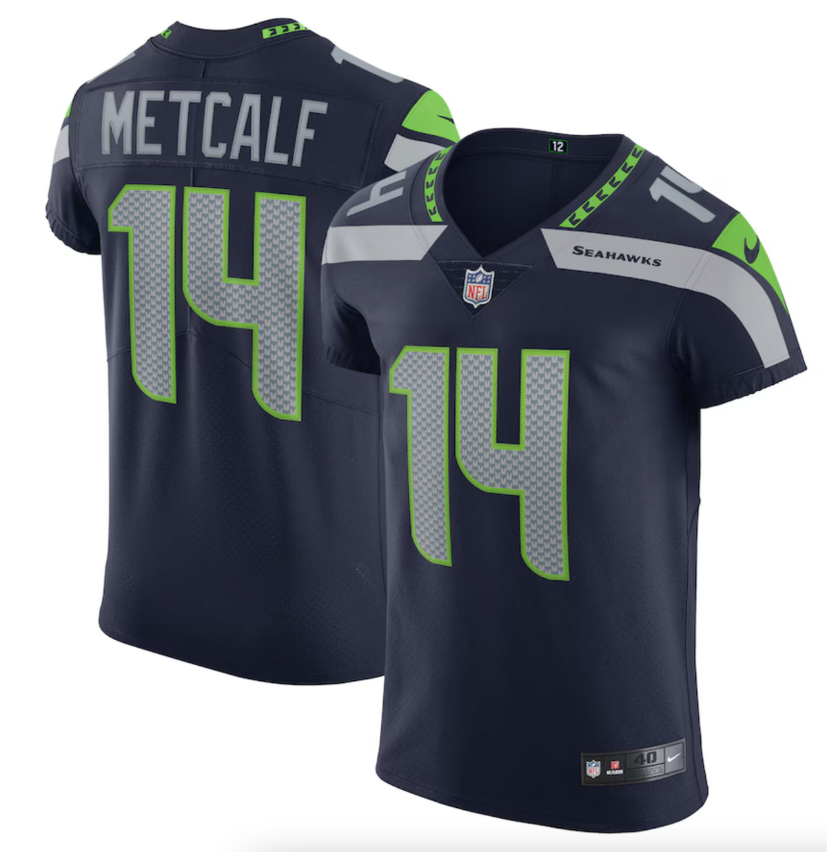 Men's Seattle Seahawks DK Metcalf Nike College Navy Vapor Elite Player Jersey