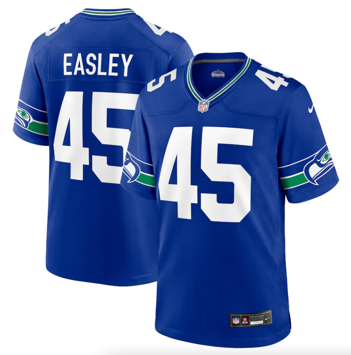 Men's Seattle Seahawks Kenny Easley Nike Royal Throwback Retired Player Game Jersey