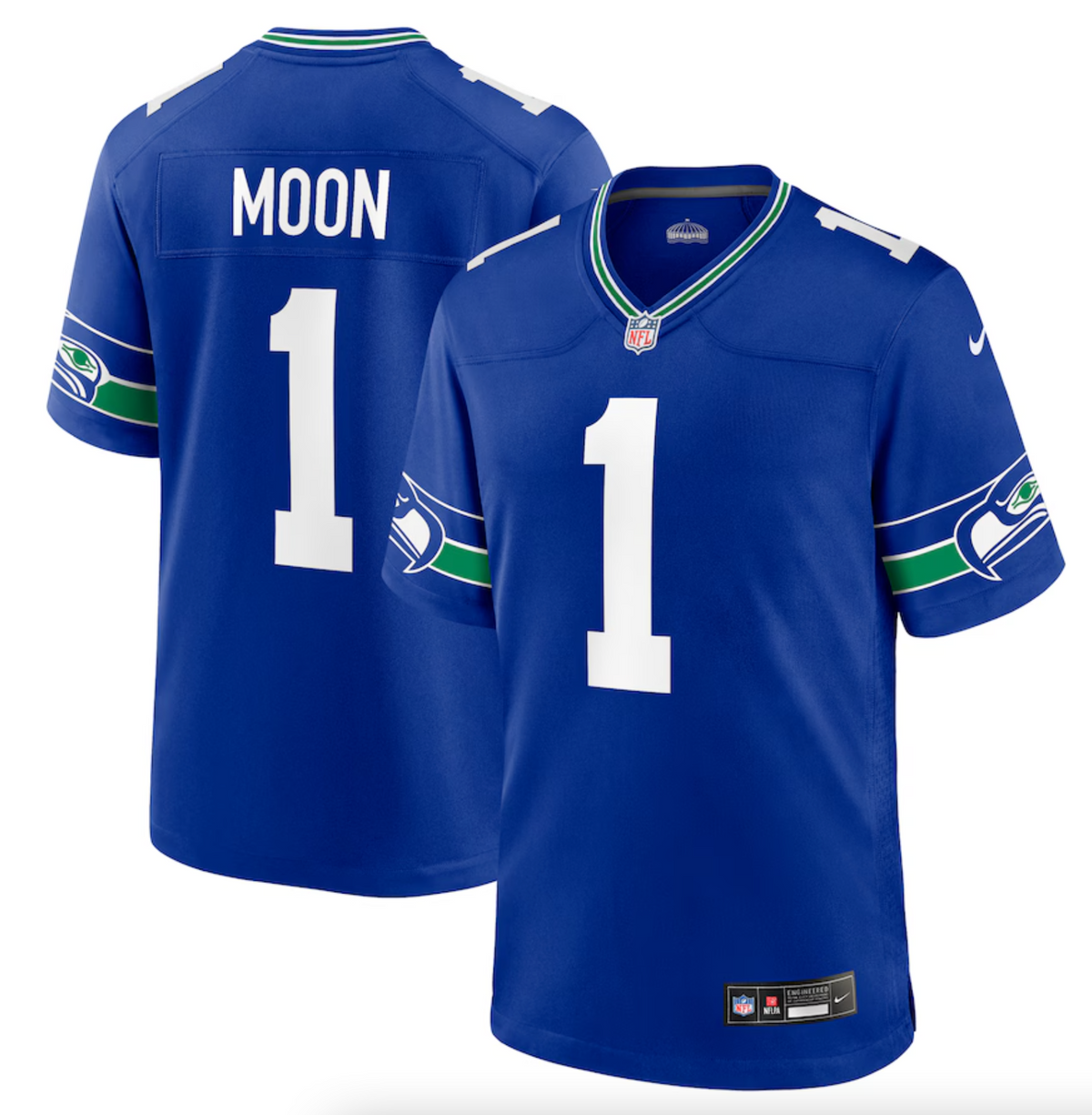 Men's Seattle Seahawks Warren Moon Nike Royal Throwback Retired Player Game Jersey