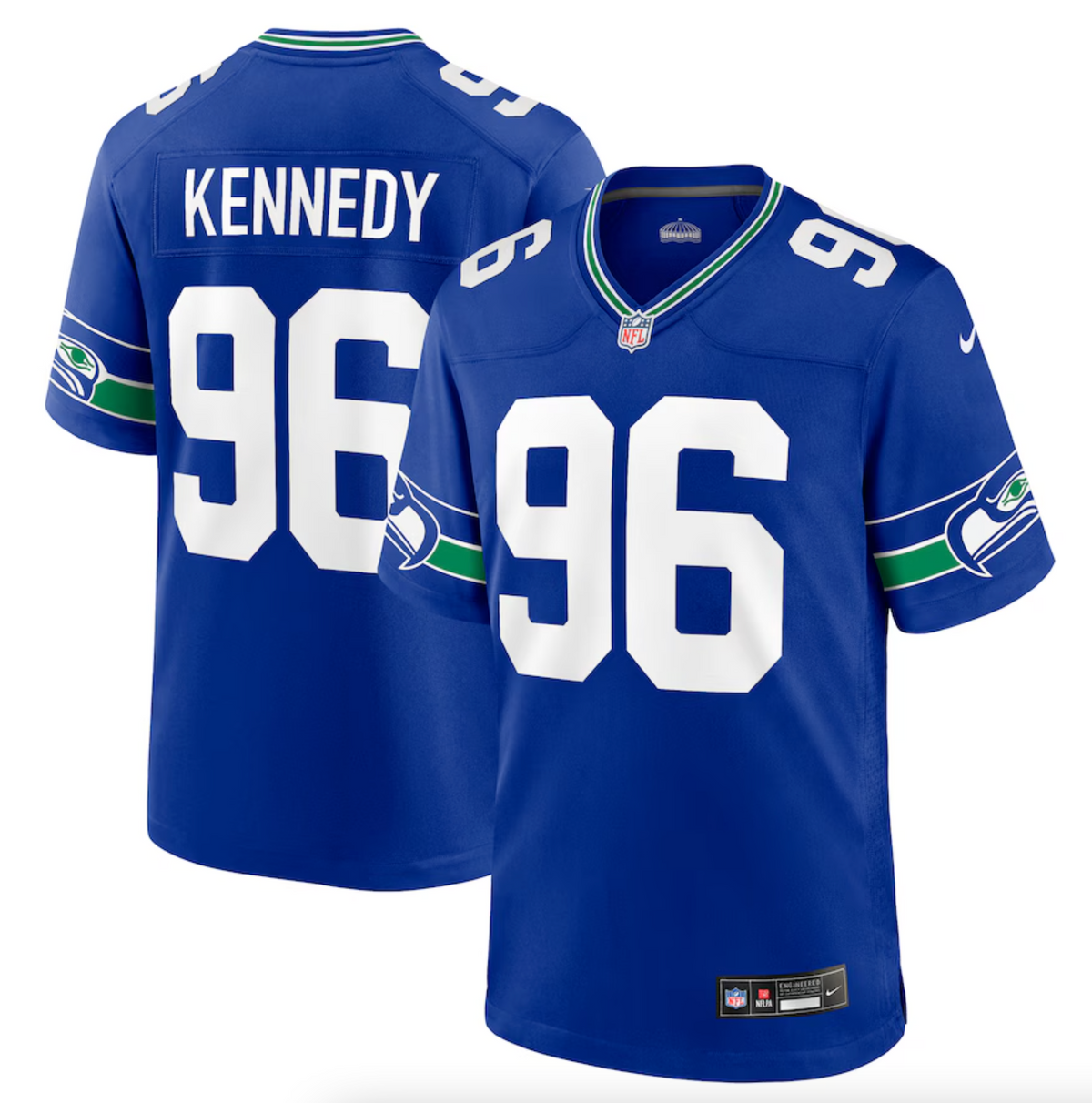 Men's Seattle Seahawks Cortez Kennedy Nike Royal Throwback Retired Player Game Jersey