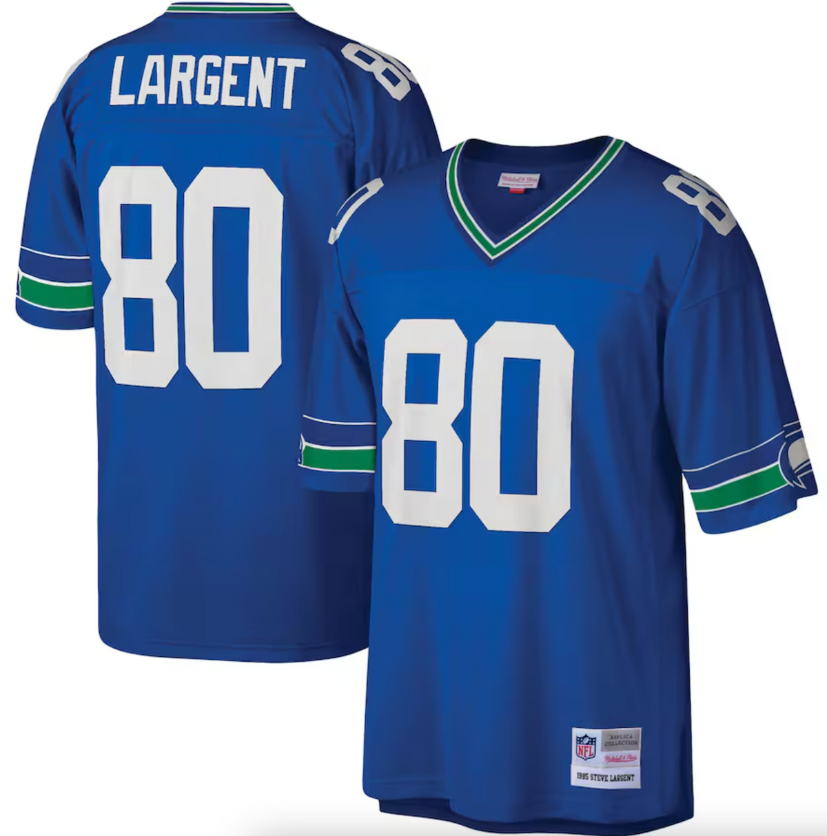 Men's Seattle Seahawks Steve Largent Mitchell & Ness Royal Legacy Replica Jersey