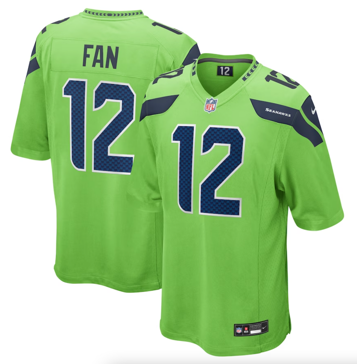 Men's Seattle Seahawks 12s Nike Neon Green Game Jersey