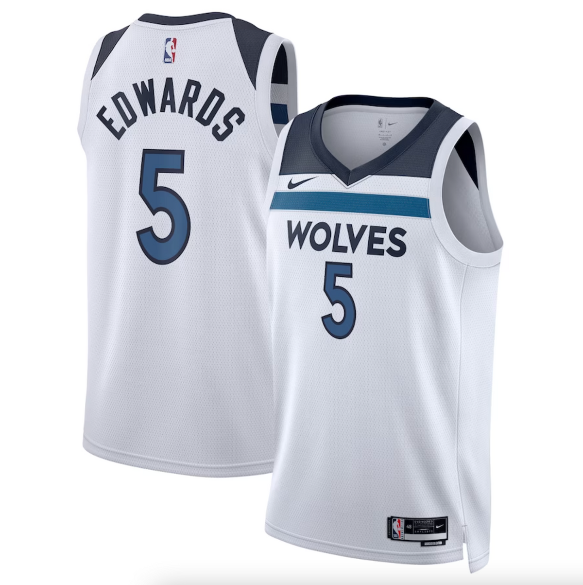 Minnesota Timberwolves Nike Association Edition Swingman Jersey - White - Anthony Edwards - Unisex