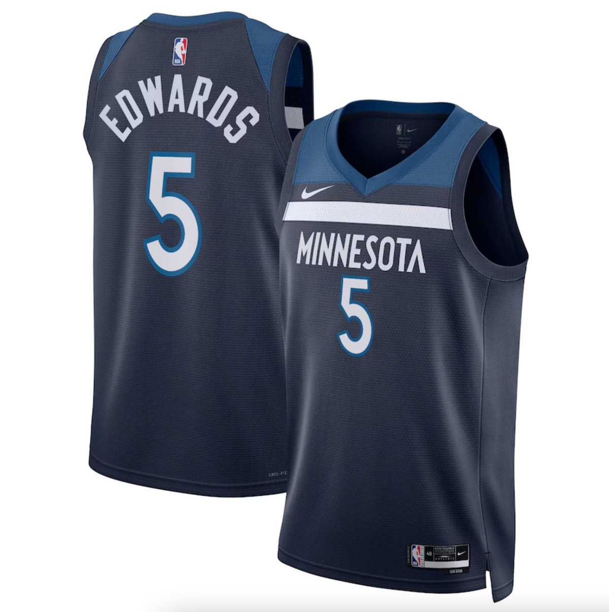 Minnesota Timberwolves Nike Icon Edition Swingman Jersey - Navy - Anthony Edwards - Unisex