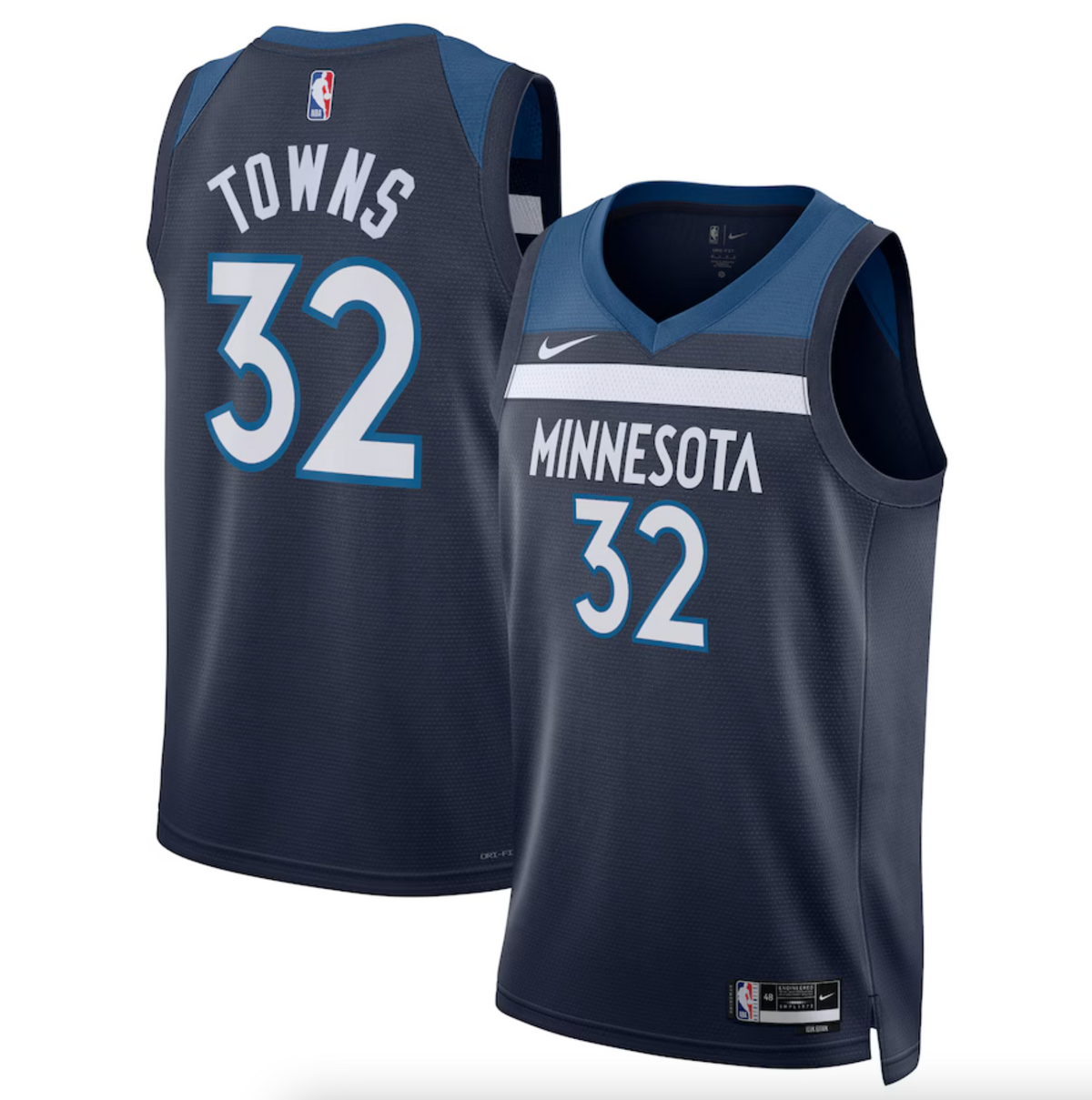 Minnesota Timberwolves Nike Icon Edition Swingman Jersey - Navy - Karl-Anthony Towns - Unisex