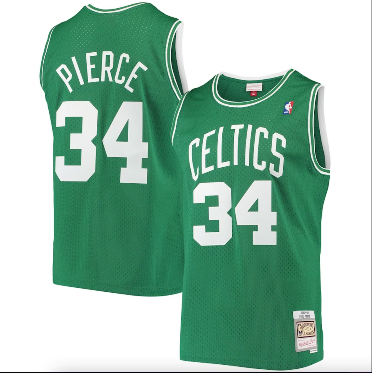 Men's Mitchell & Ness Paul Pierce Kelly Green Boston Celtics 2007-08 Hardwood Classics Swingman Jersey