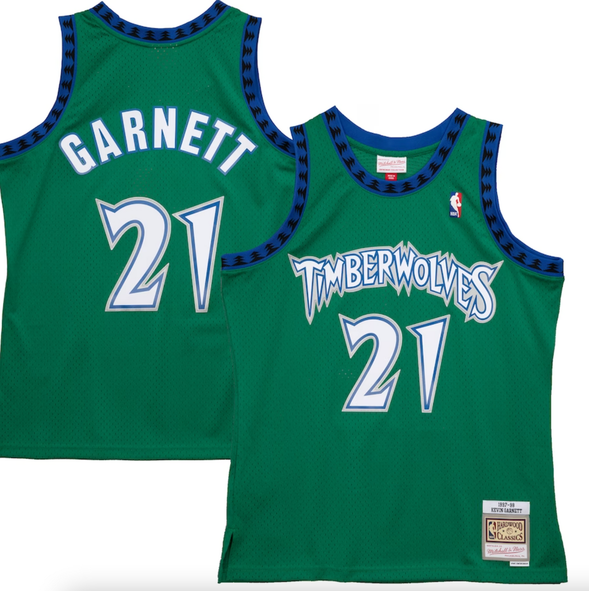 Men's Mitchell & Ness Kevin Garnett Green Minnesota Timberwolves 1997-98 Hardwood Classics Reload 2.0 Swingman Jersey