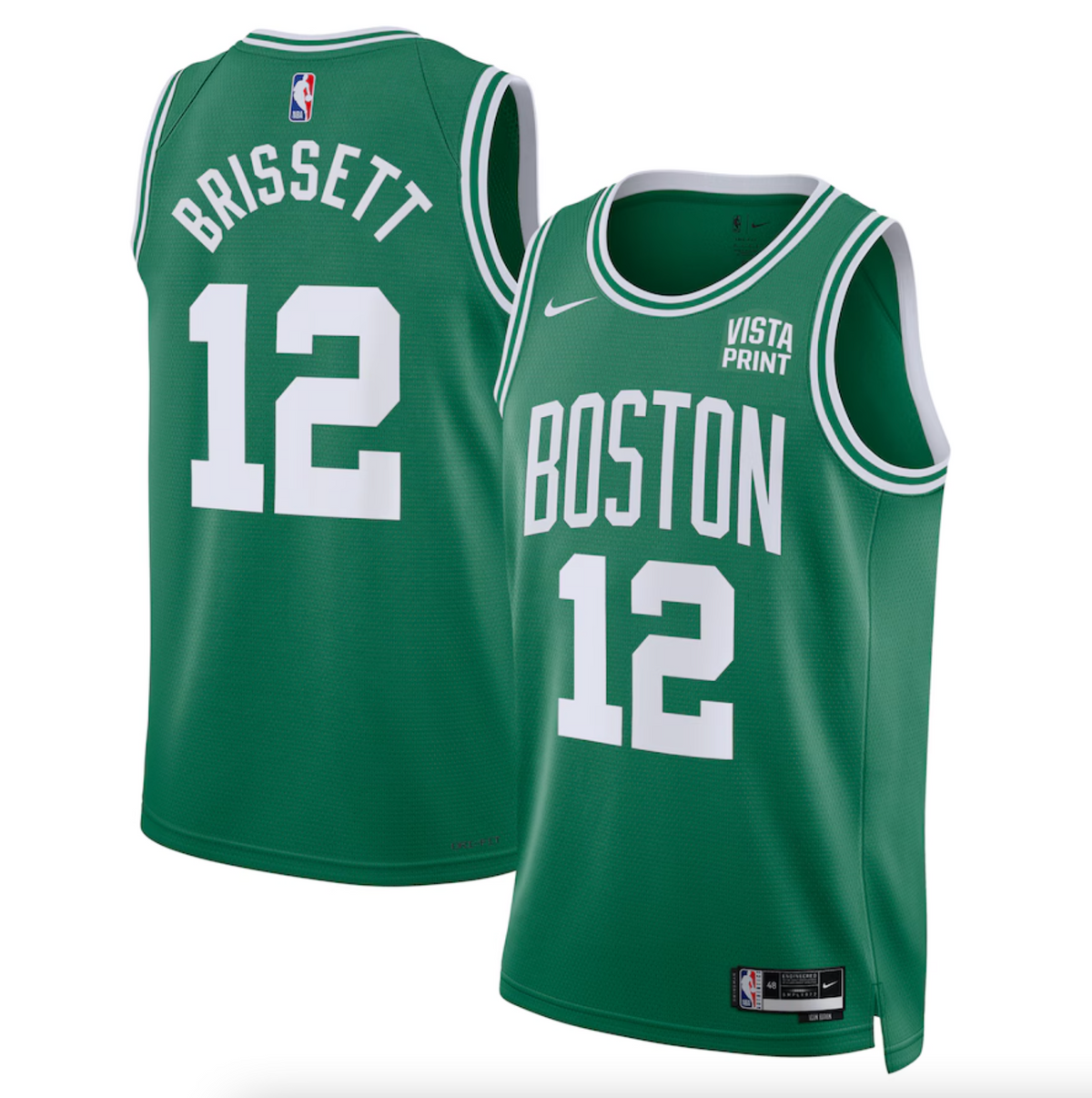 Unisex Nike Oshae Brissett Kelly Green Boston Celtics Swingman Badge Player Jersey - Icon Edition