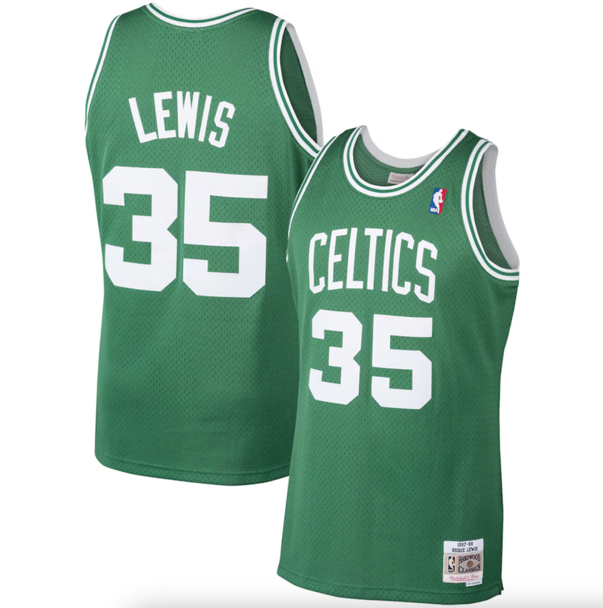 Men's Mitchell & Ness Reggie Lewis Kelly Green Boston Celtics 1987/88 Hardwood Classics Swingman Jersey