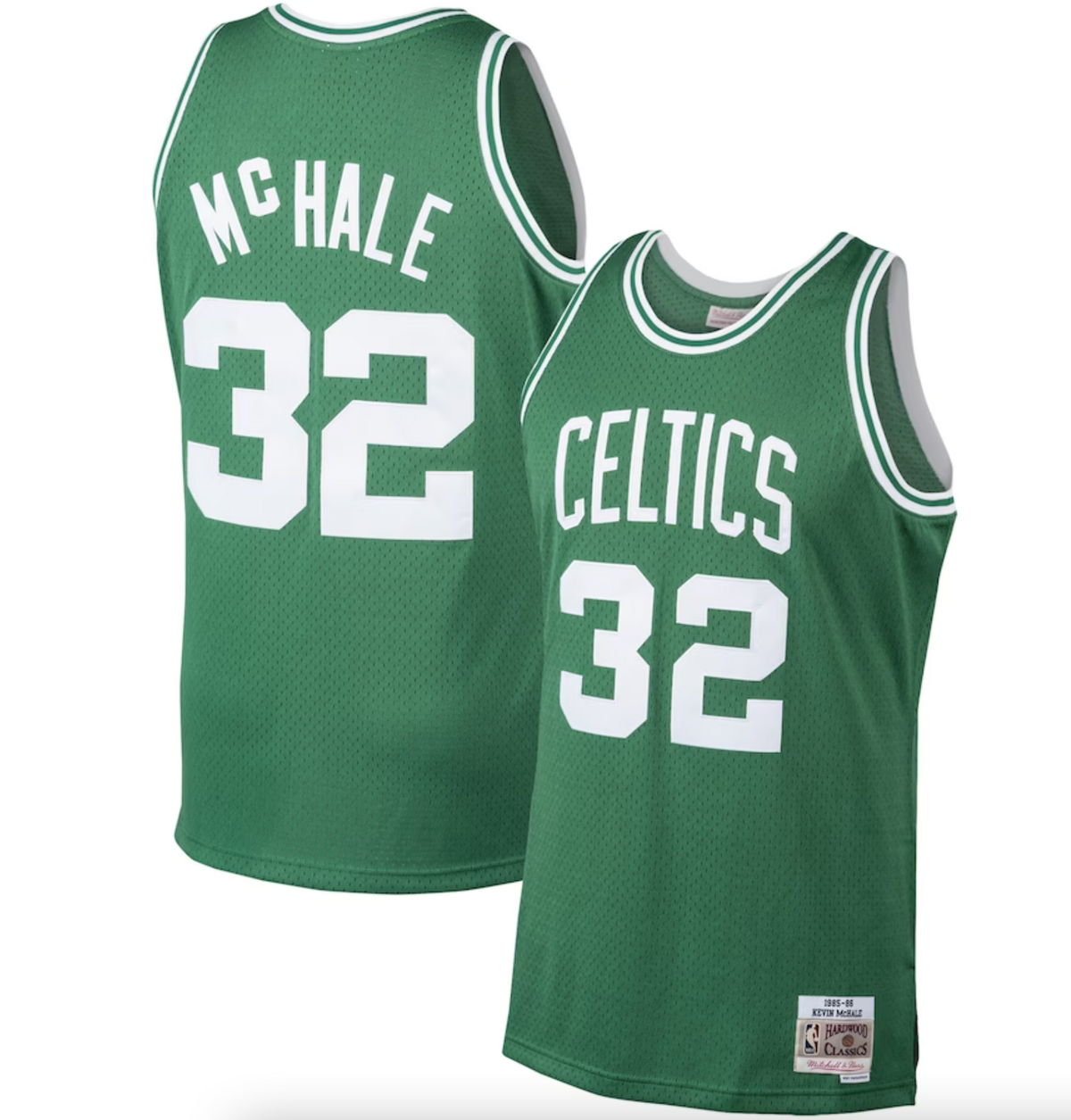 Men's Mitchell & Ness Kevin McHale Kelly Green Boston Celtics 1985/86 Hardwood Classics Swingman Jersey