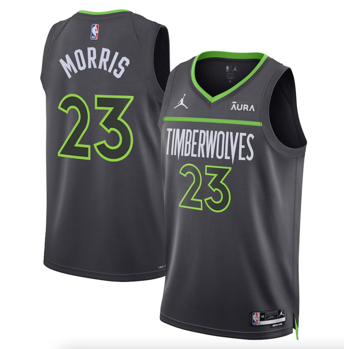 Unisex Jordan Brand Monte Morris Black Minnesota Timberwolves Swingman Badge Player Jersey - Statement Edition