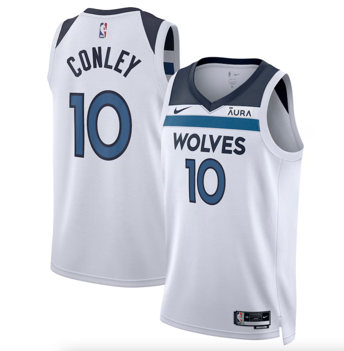 Unisex Nike Mike Conley White Minnesota Timberwolves Swingman Badge Jersey - Association Edition