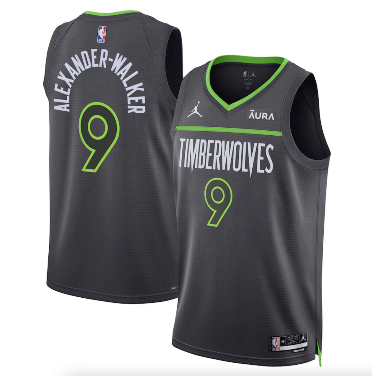 Unisex Jordan Brand Nickeil Alexander-Walker Black Minnesota Timberwolves Swingman Badge Jersey - Statement Edition