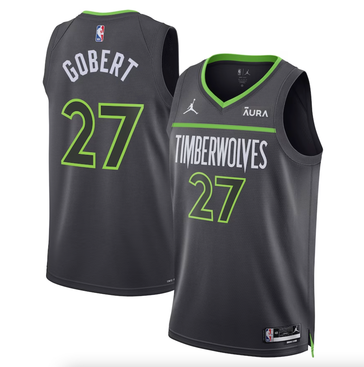 Unisex Jordan Brand Rudy Gobert Black Minnesota Timberwolves Swingman Badge Jersey - Statement Edition