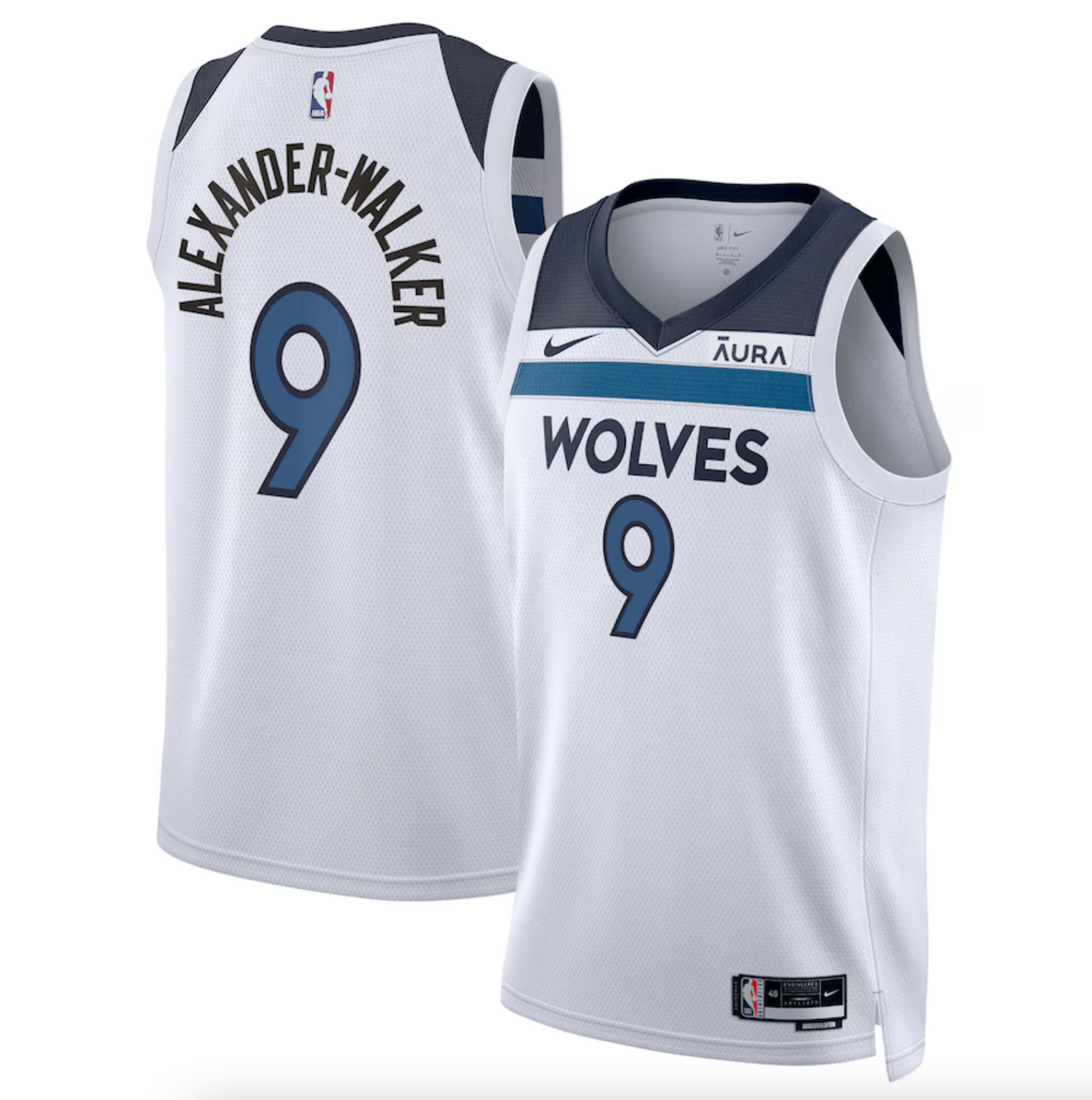 Unisex Nike Nickeil Alexander-Walker White Minnesota Timberwolves Swingman Badge Player Jersey - Association Edition