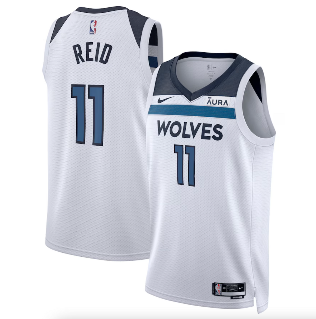 Unisex Nike Naz Reid White Minnesota Timberwolves Swingman Badge Jersey - Association Edition