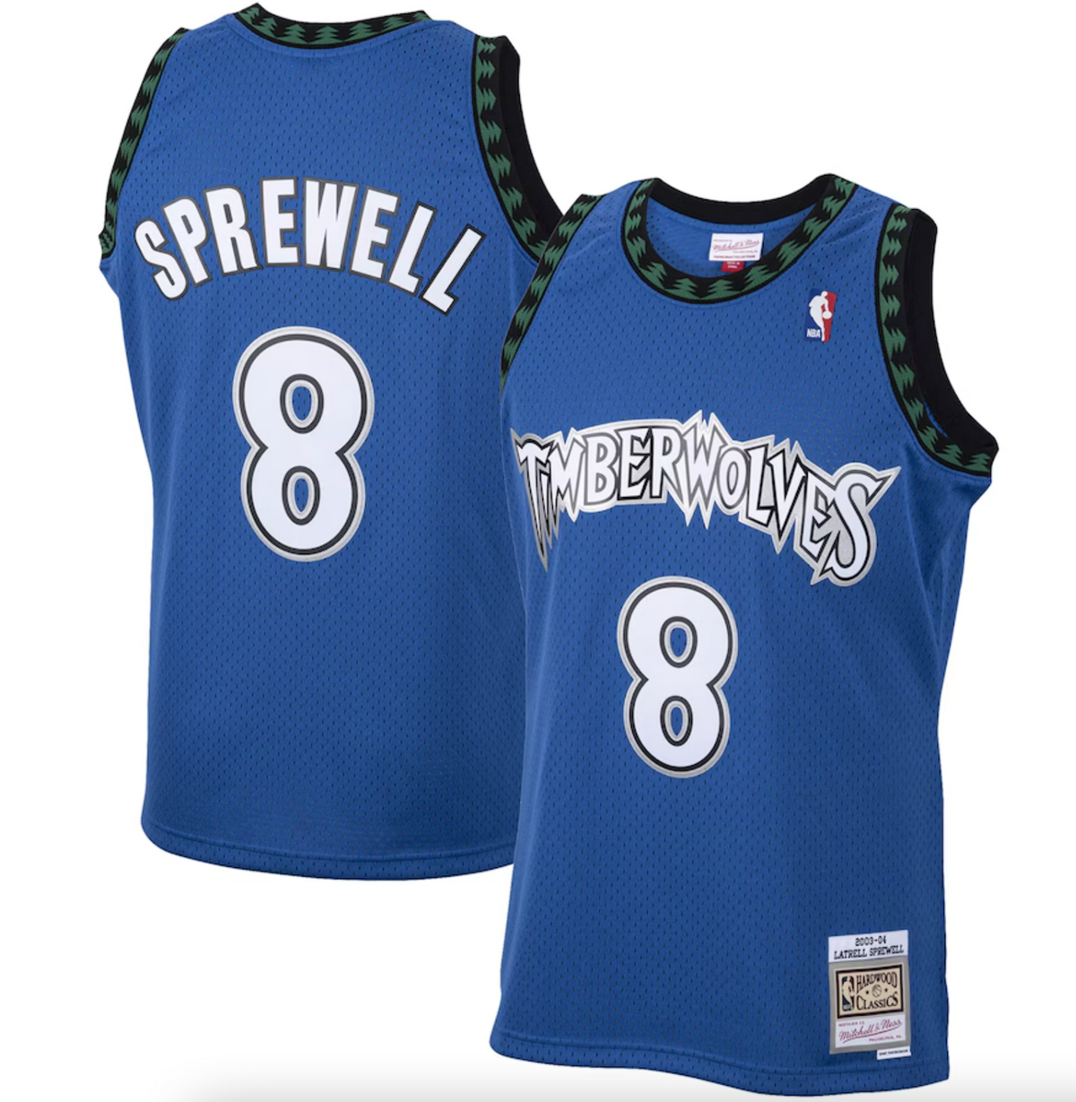 Men's Mitchell & Ness Latrell Sprewell Blue Minnesota Timberwolves 2001/02 Hardwood Classics Swingman Jersey