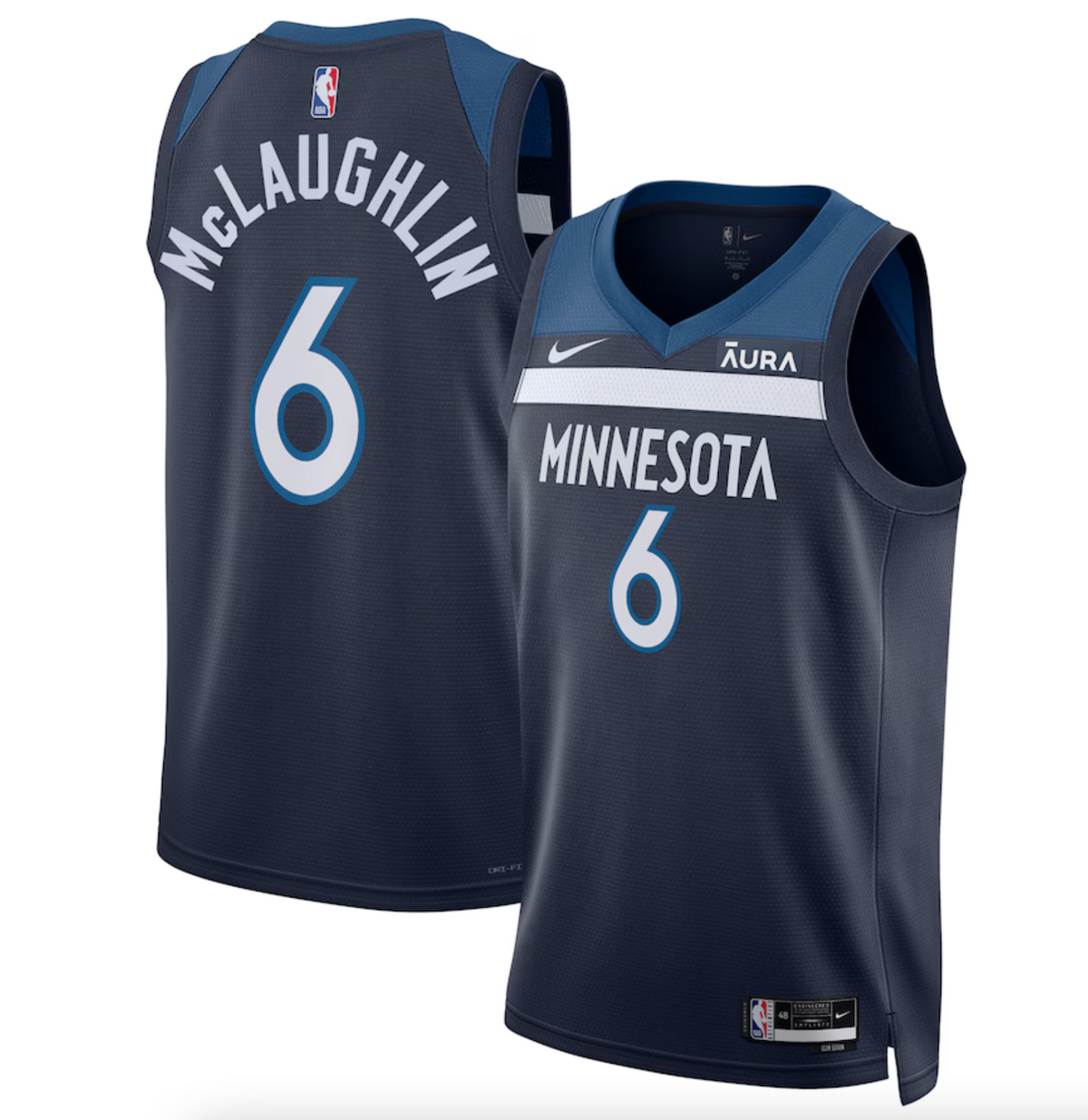 Unisex Nike Jordan McLaughlin Navy Minnesota Timberwolves Swingman Badge Jersey - Icon Edition