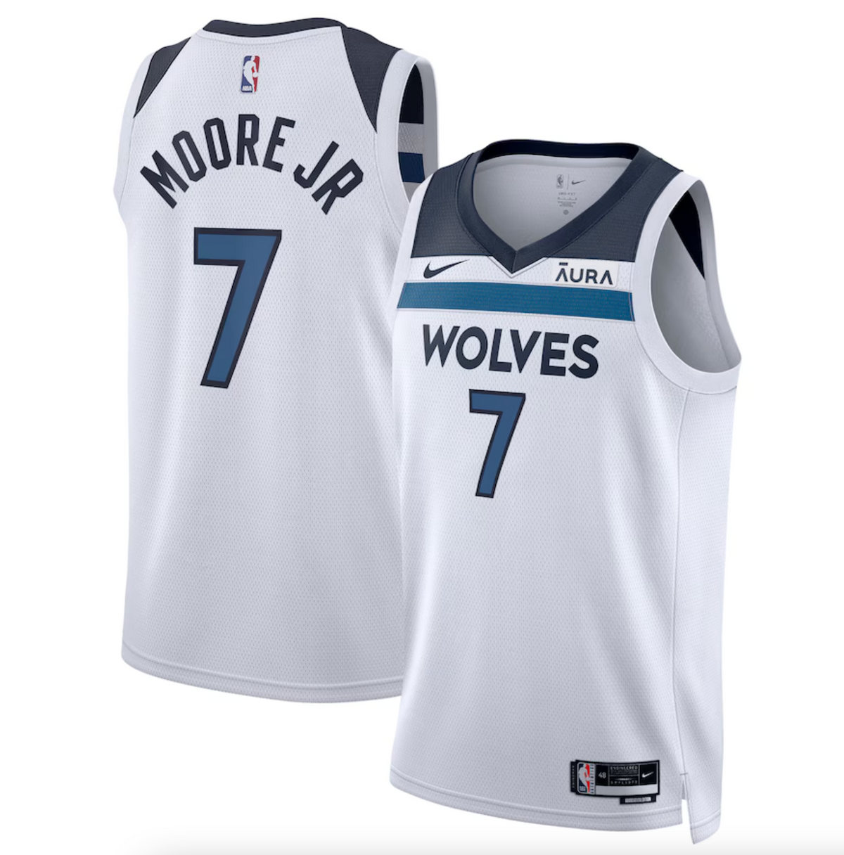 Unisex Nike Wendell Moore Jr. White Minnesota Timberwolves Swingman Badge Jersey - Association Edition