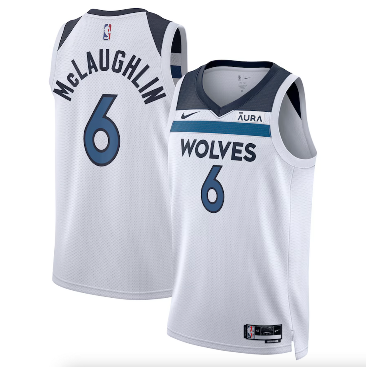 Unisex Nike Jordan McLaughlin White Minnesota Timberwolves Swingman Badge Jersey - Association Edition