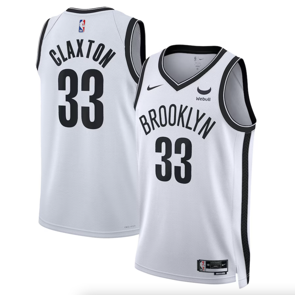 Unisex Brooklyn Nets Nicolas Claxton Nike White Swingman Badge Player Jersey - Association Edition