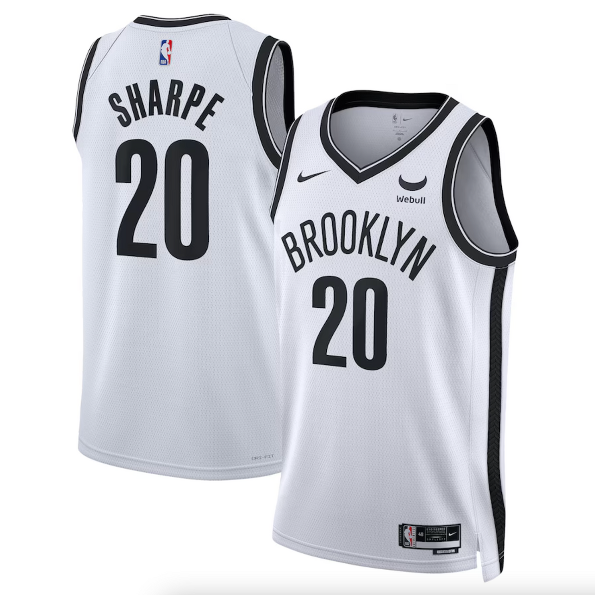 Unisex Brooklyn Nets Day'Ron Sharpe Nike White Swingman Badge Player Jersey - Association Edition