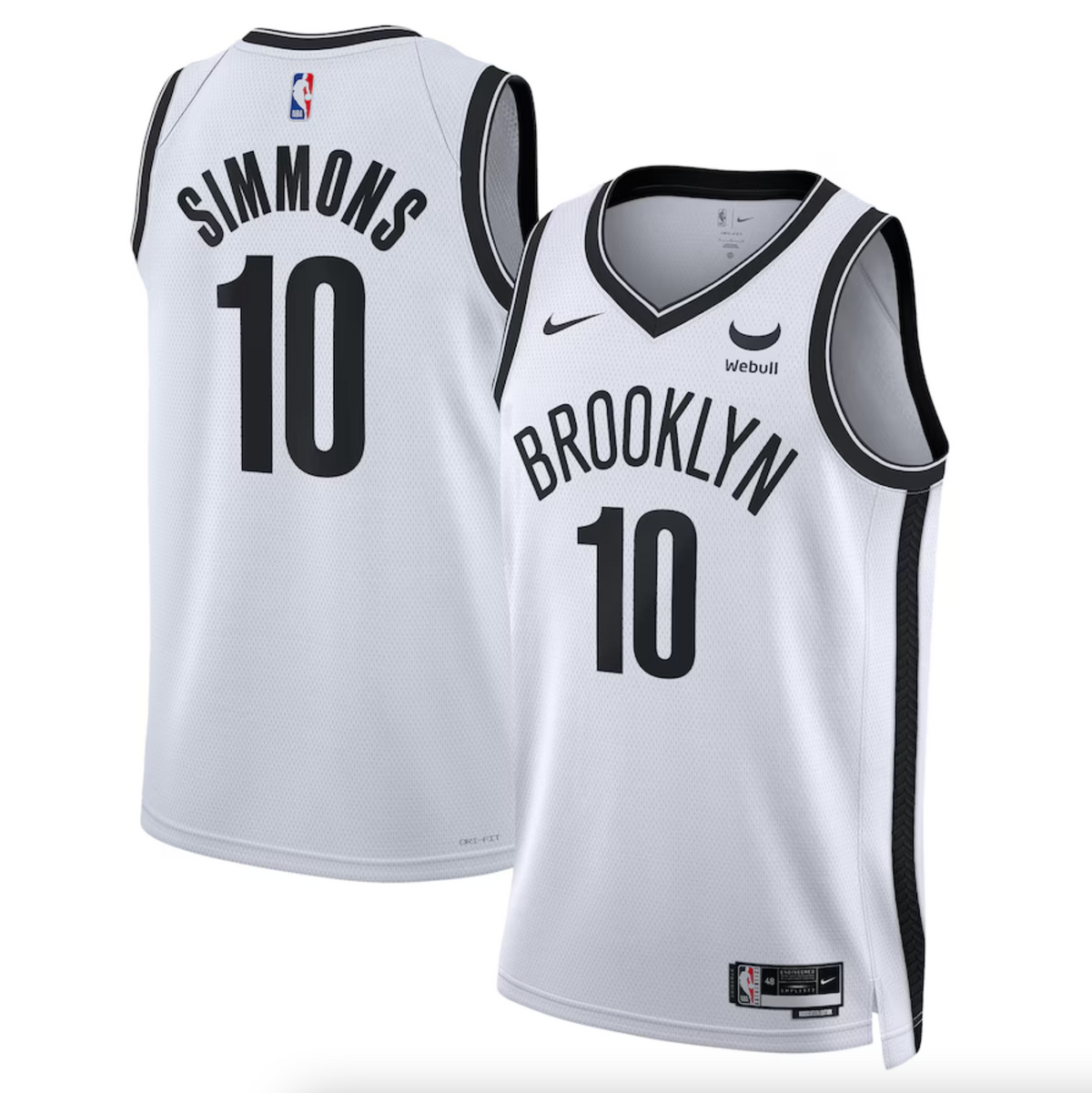 Unisex Brooklyn Nets Ben Simmons Nike White Swingman Badge Player Jersey - Association Edition