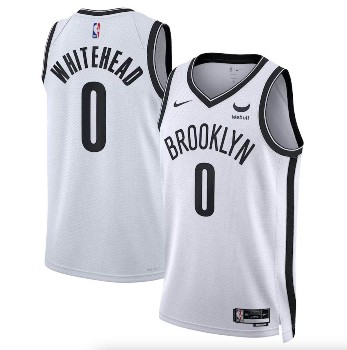 Unisex Brooklyn Nets Dariq Whitehead Nike White Swingman Badge Player Jersey - Association Edition