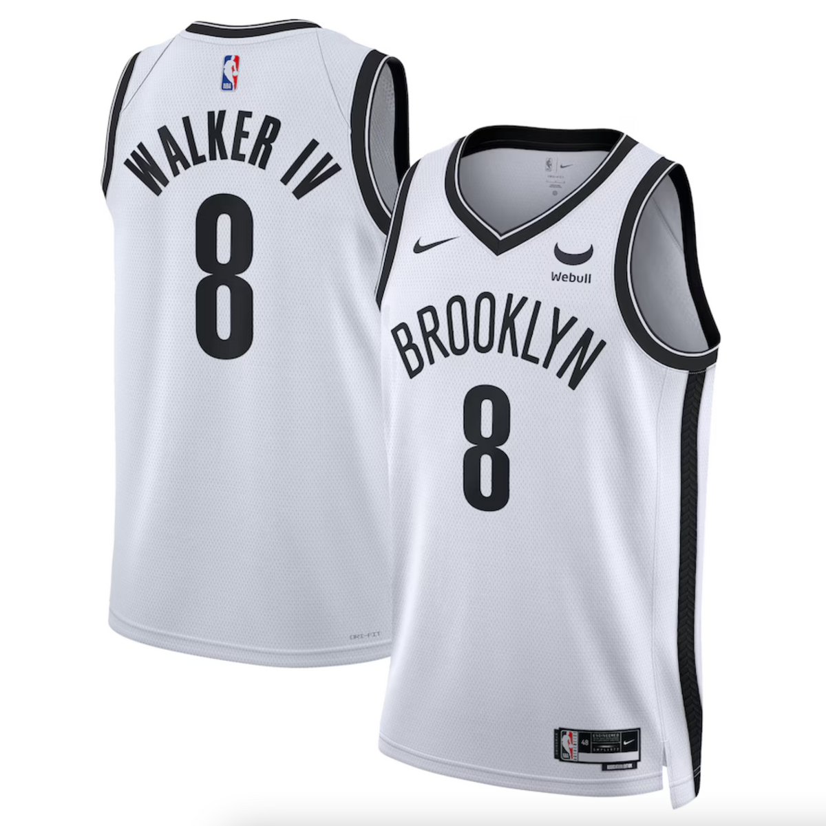 Unisex Brooklyn Nets Lonnie Walker Nike White Swingman Badge Player Jersey - Association Edition