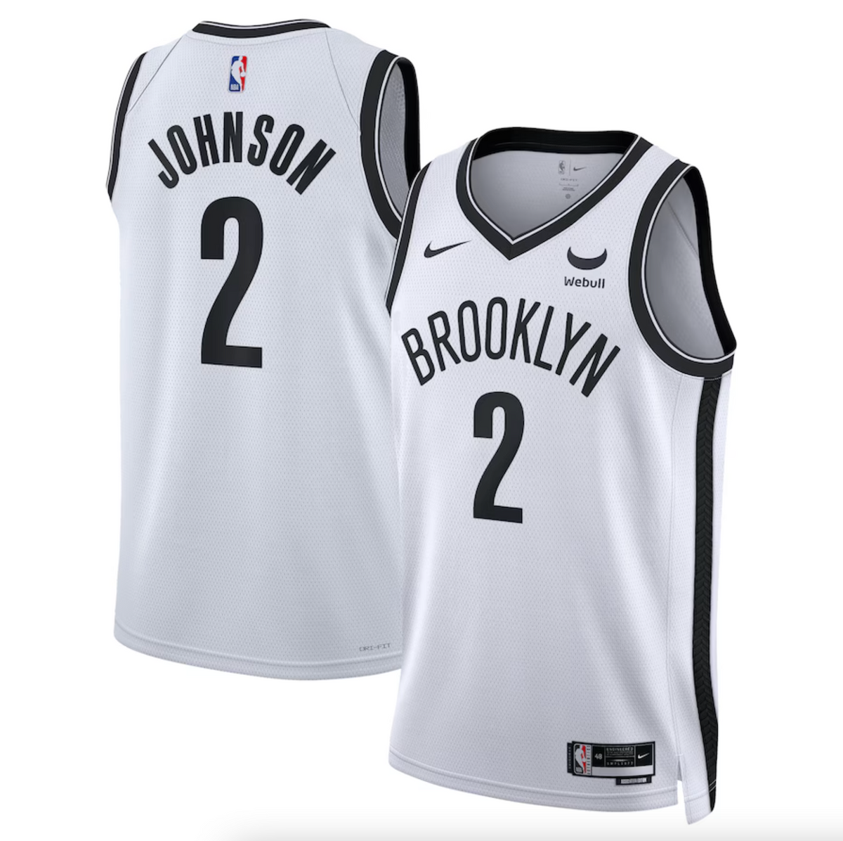 Unisex Brooklyn Nets Cameron Johnson Nike White Swingman Badge Player Jersey - Association Edition