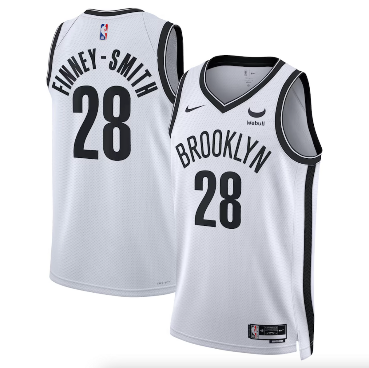 Unisex Brooklyn Nets Dorian Finney-Smith Nike White Swingman Badge Player Jersey - Association Edition