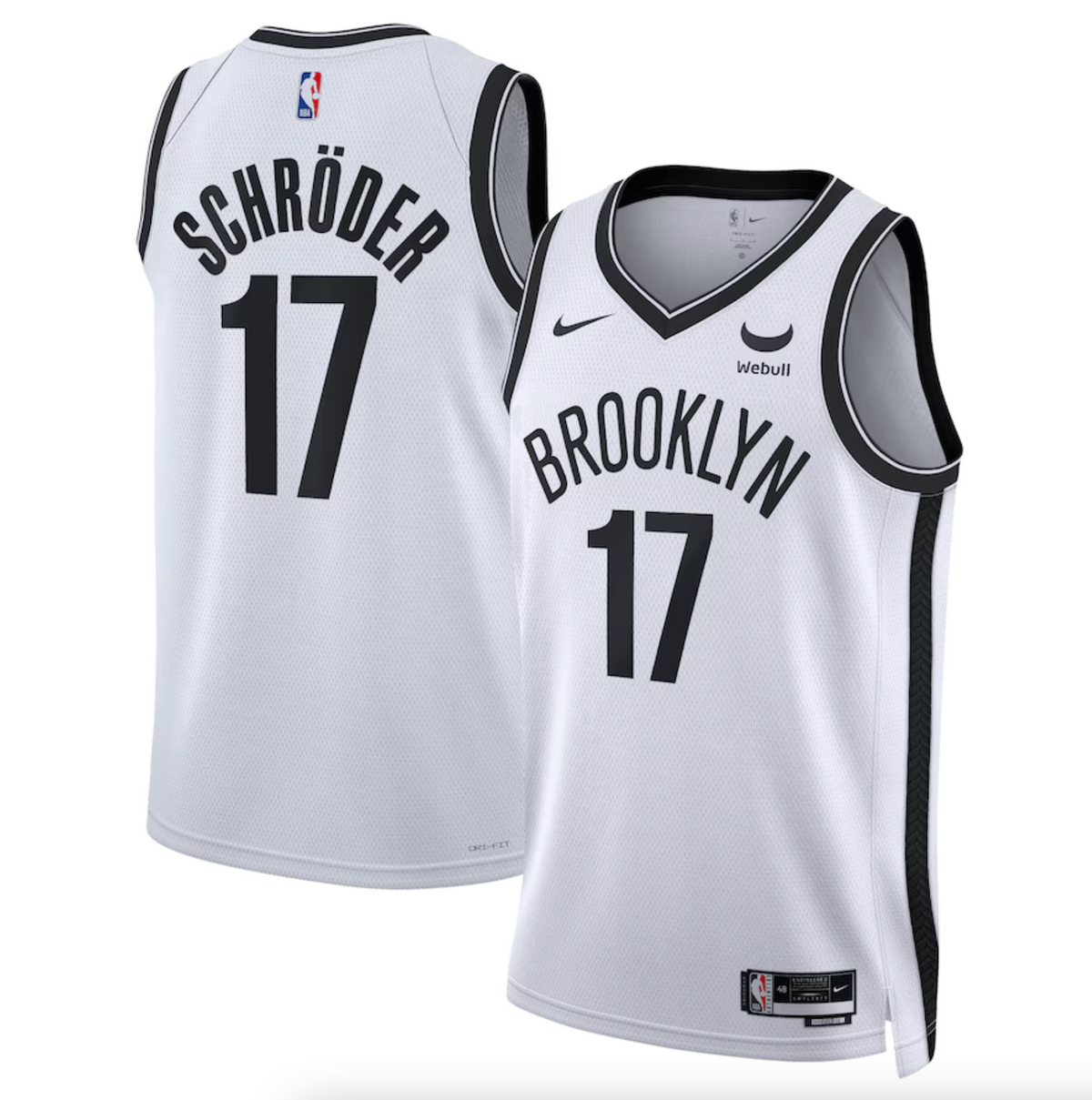 Unisex Brooklyn Nets Dennis Schroder Nike White Swingman Badge Player Jersey - Association Edition