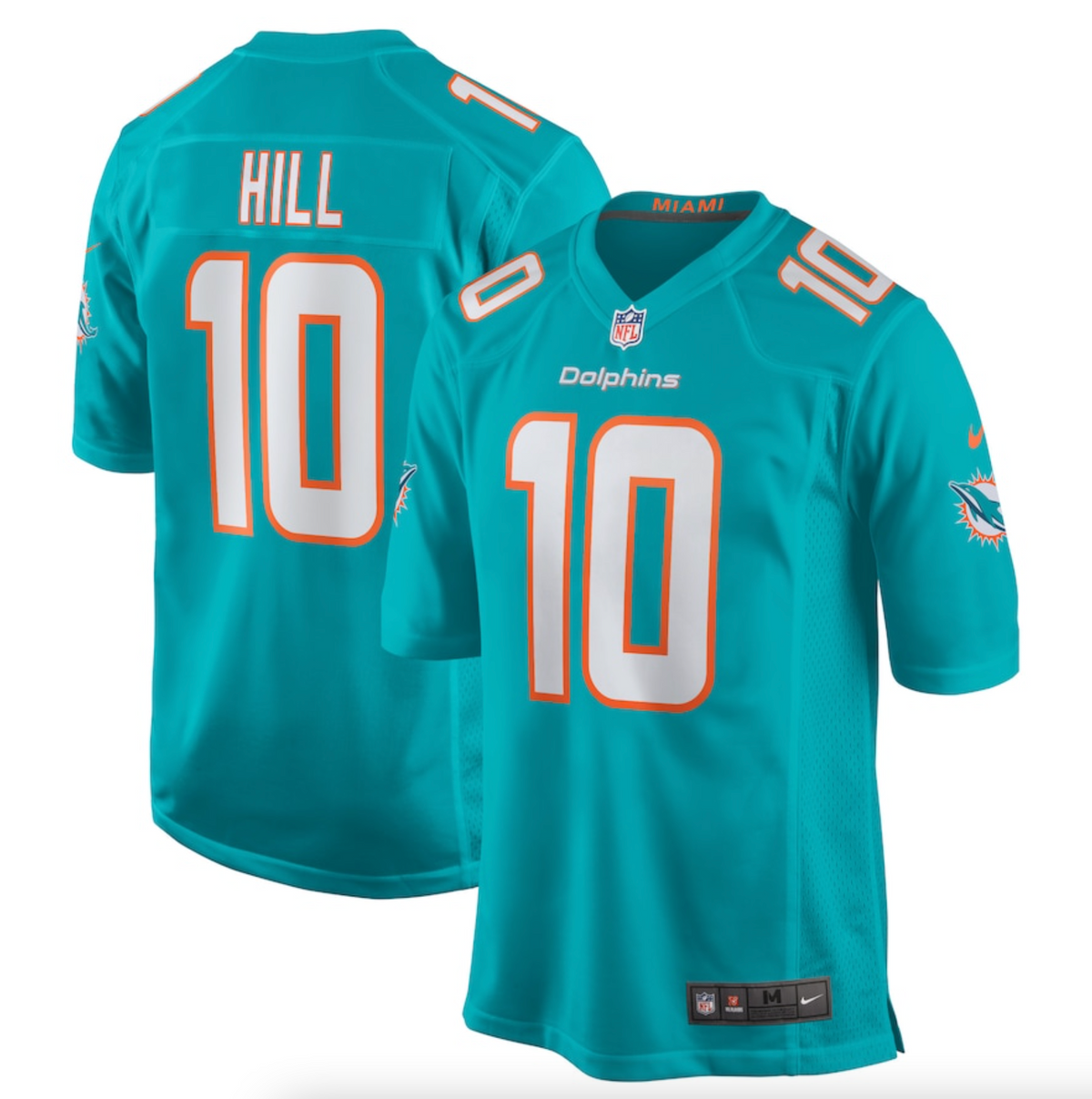 Men's Miami Dolphins Tyreek Hill Nike Aqua Game Jersey