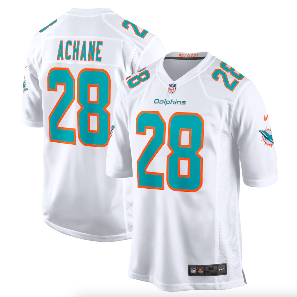 Men's Miami Dolphins Devon Achane Nike White Player Game Jersey